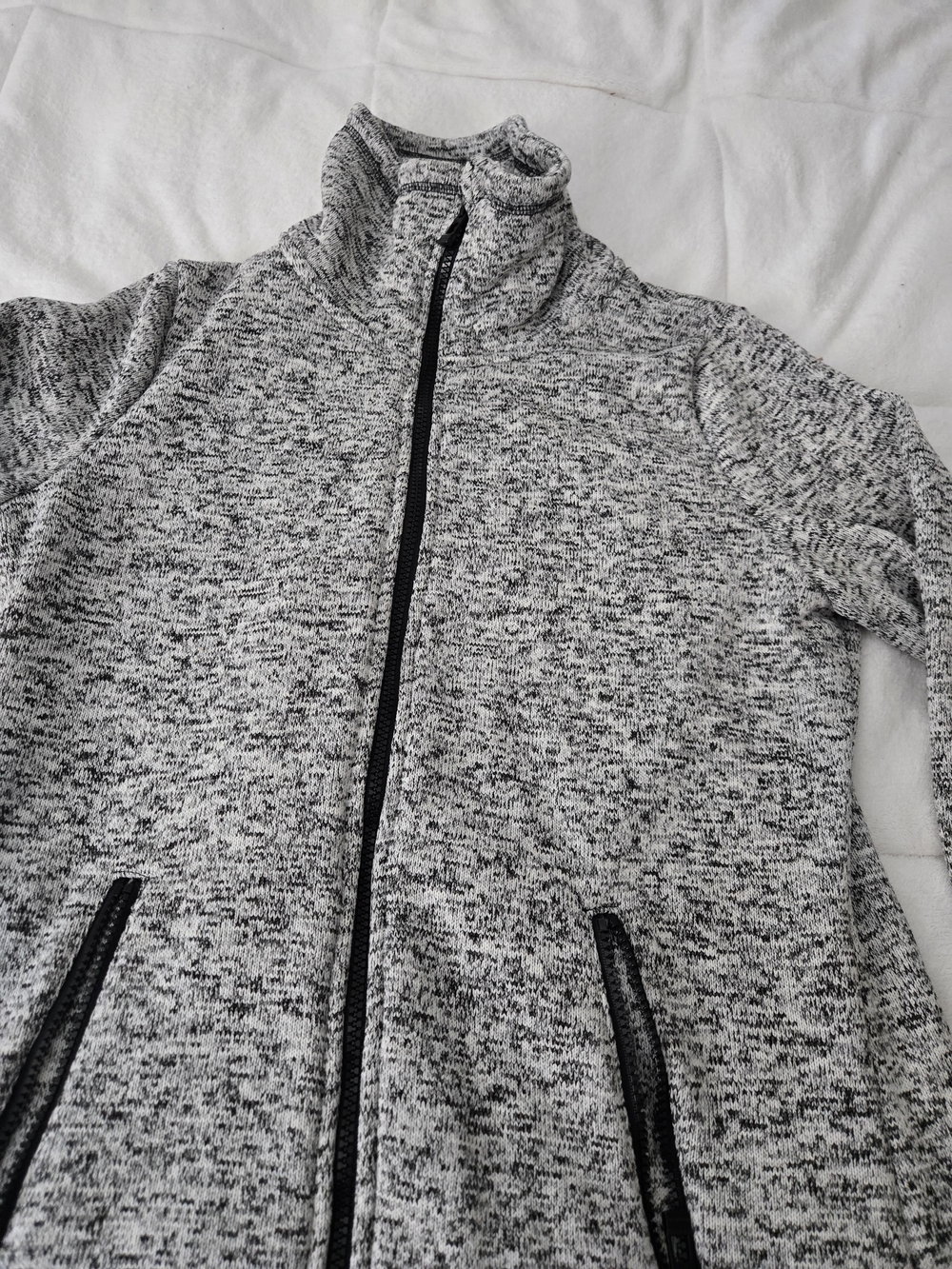 Calvin Klein Performance Women’s Medium Gray Marled Full Zip Fleece Jacket - Picture 2 of 7
